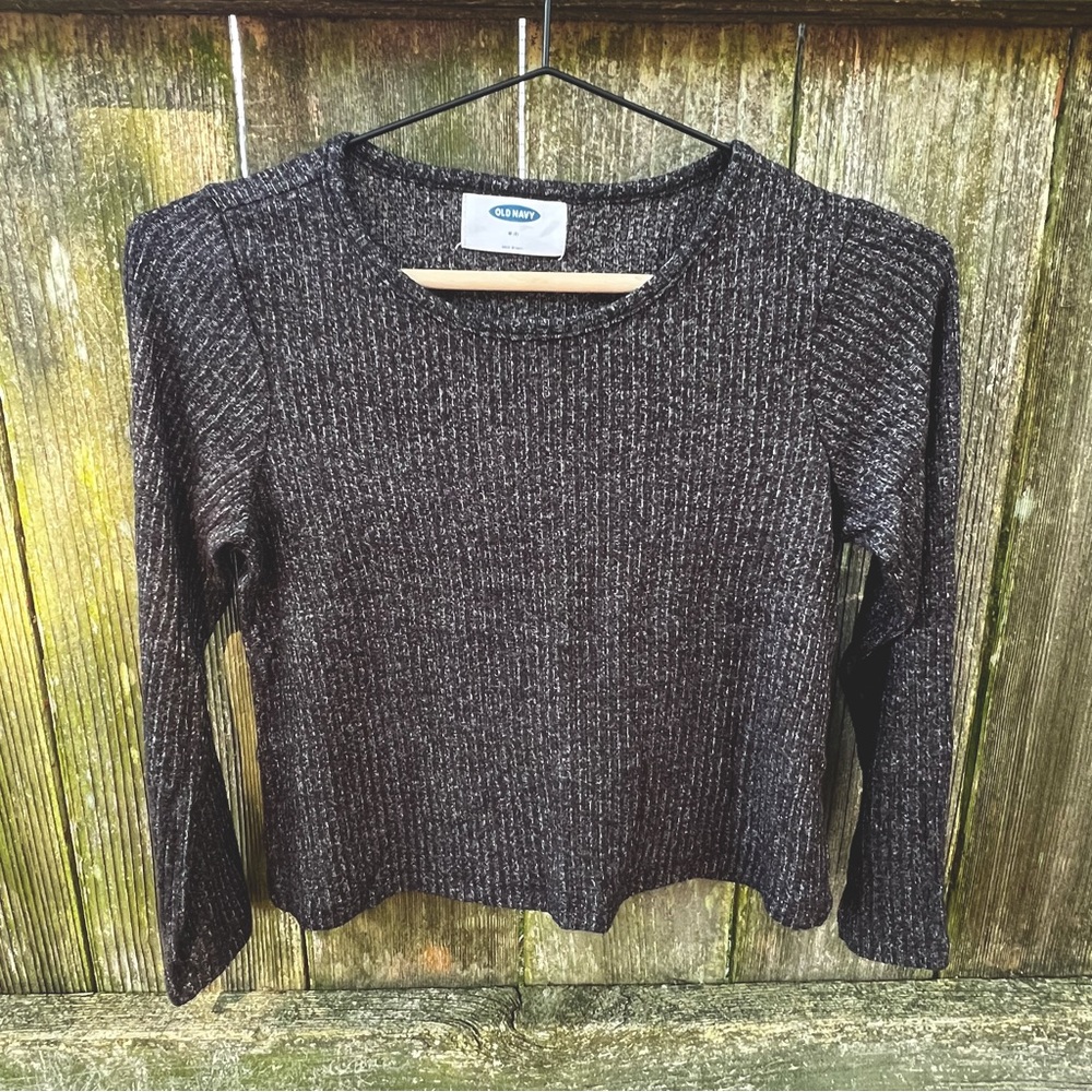Old Navy Black Speckled Slinky Long Sleeve